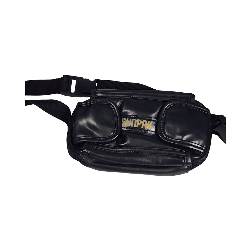 Sunpak Black Camera Waist‎ Bag Utility Fanny Pack Adjustable Strap Gold Logo